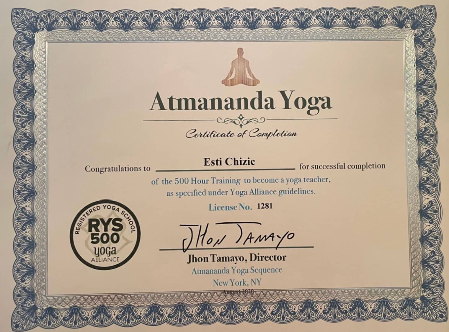 atmananda yoga esti rys 500 yoga