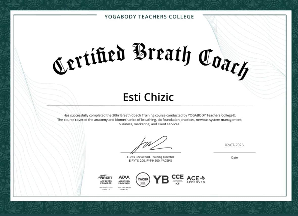 certified breath coach Esti chizic